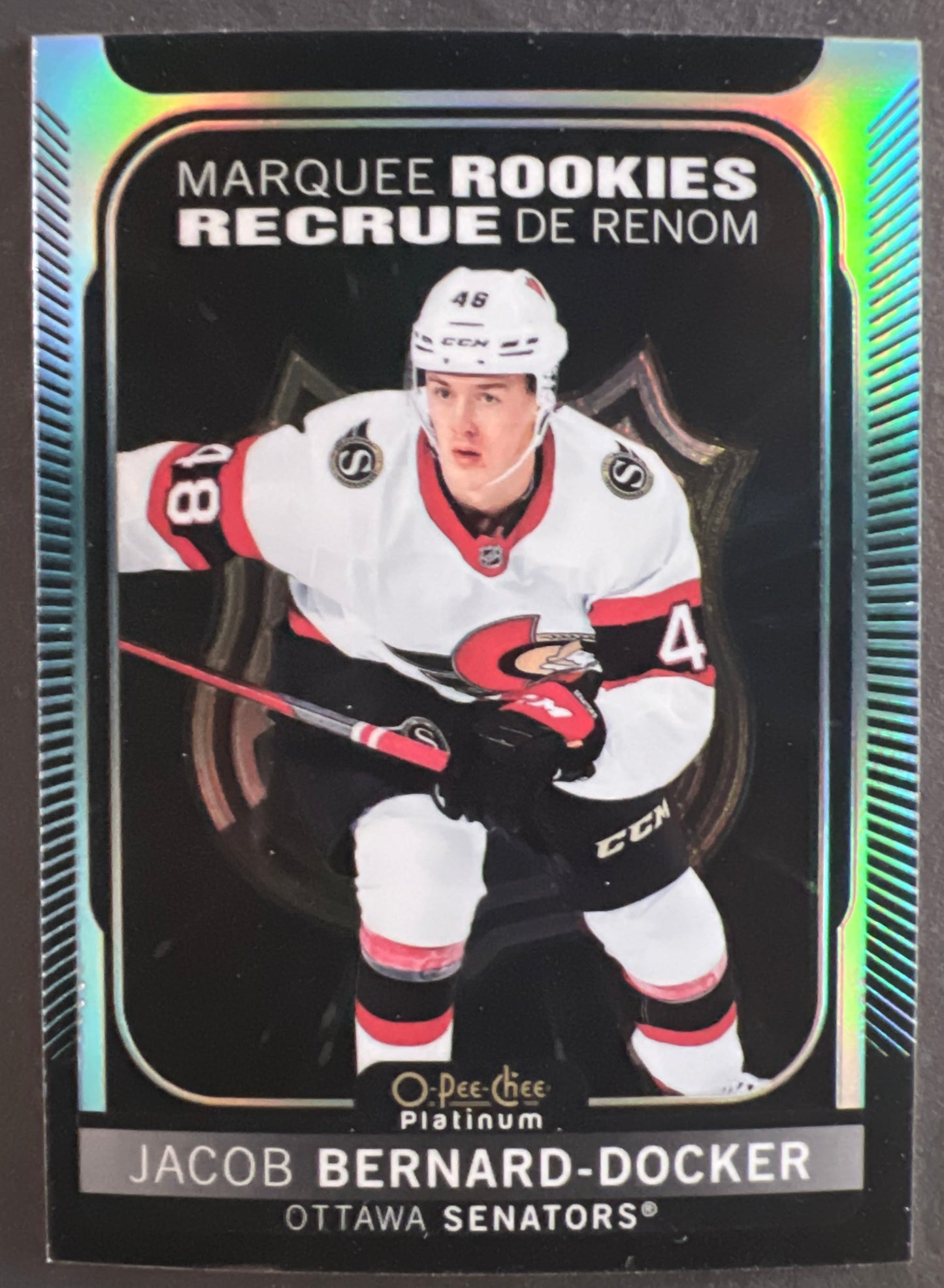 Jacob Bernard-Docker Marquee Rookies Black Shield Variant - 2021/22 O-Pee-Chee Platinum