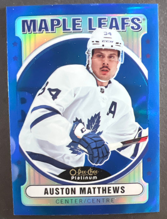 Auston Matthews Retro Blue Rainbow /199 - 2021/22 O-Pee-Chee Platinum