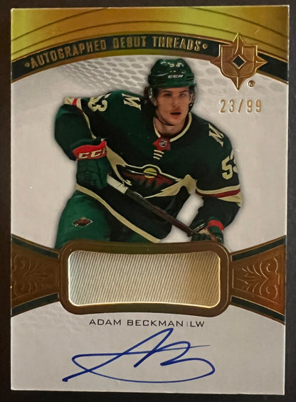 Adam Beckman Autographed Debut Threads /99 - 2021/22 Ultimate