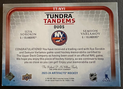 Sorokin / Varlamov Tundra Tandems Dual Jersey /299 - 2023/24 Artifacts