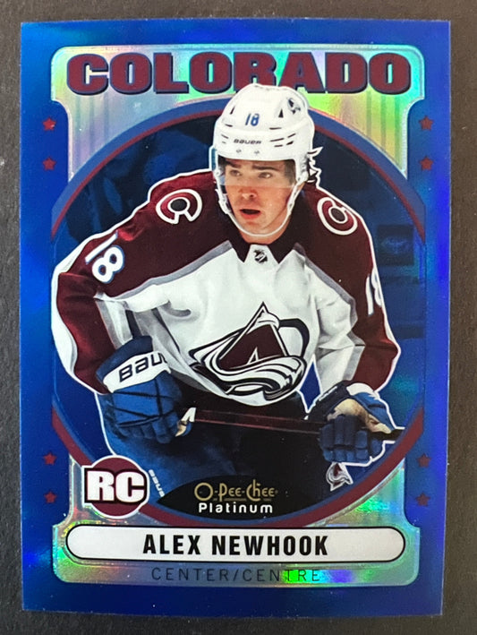 Alex Newhook Retro Rookie Blue Rainbow /199 - 2021/22 O-Pee-Chee Platinum