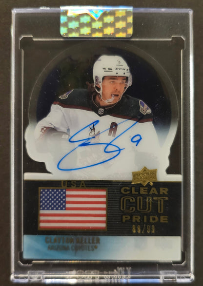 Clayton Keller Clear Cut Pride USA Auto /99 - 2022/23 Clear Cut