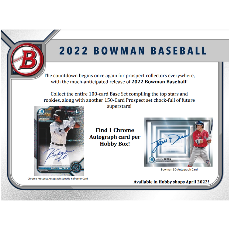 2022 Topps Bowman Baseball Hobby Box
