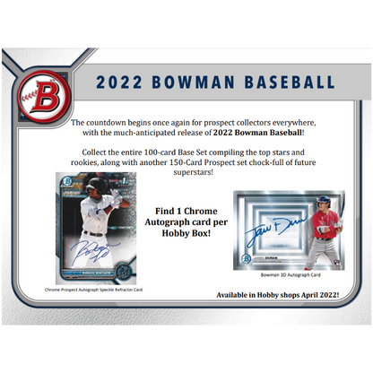 2022 Topps Bowman Baseball Hobby Box