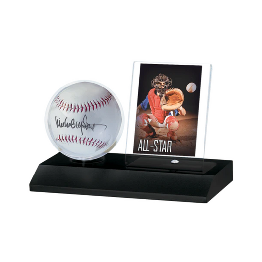 Ultra Pro Ball/Card Holder Wood - Matte Black