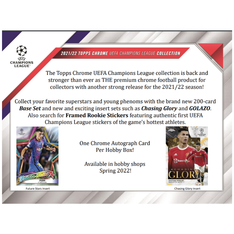 2022 Topps UEFA Champions League Chrome Soccer Hobby Box