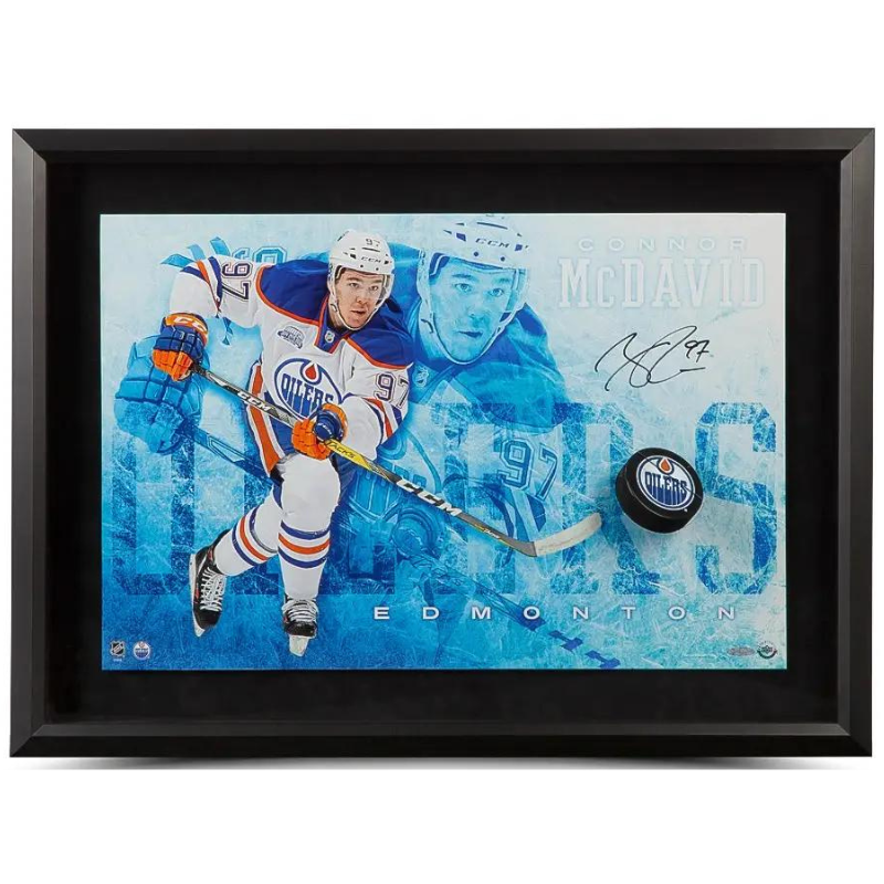 Connor McDavid Autographed Picture Commanding Breaking Through Pro