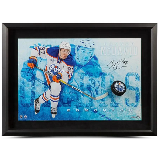 CONNOR MCDAVID AUTOGRAPHED PICTURE - COMMANDING BREAKING THROUGH