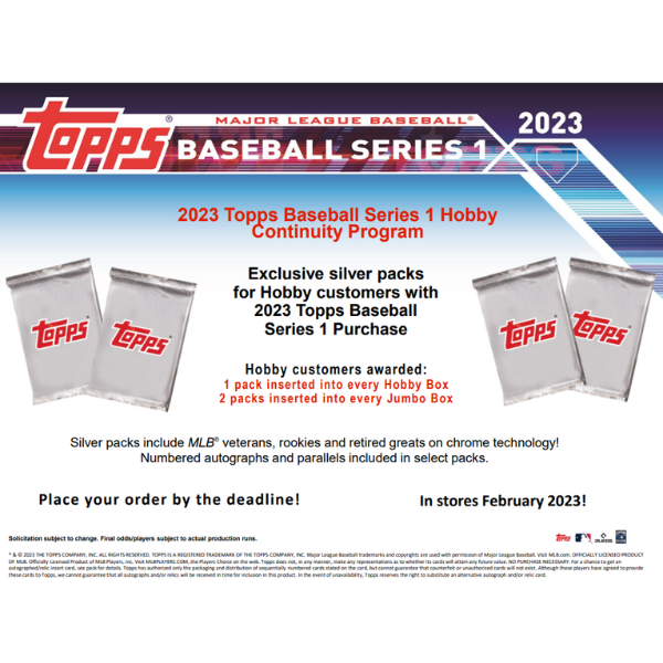 2023 Topps Baseball Series 1 (One) Jumbo Hobby Box