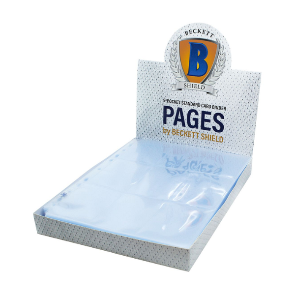 Beckett Shield Pages - 9 Pocket Standard Binder Sleeves - 100 Count