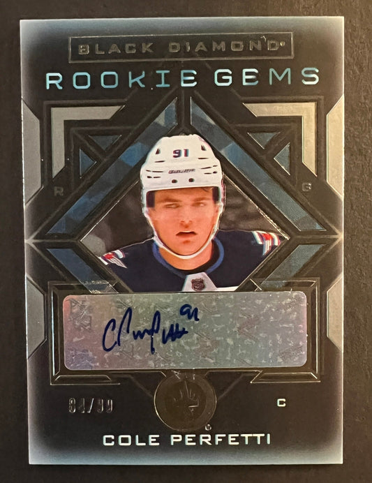 Cole Perfetti Rookie Gems Auto /99 - 2021/22 Black Diamond