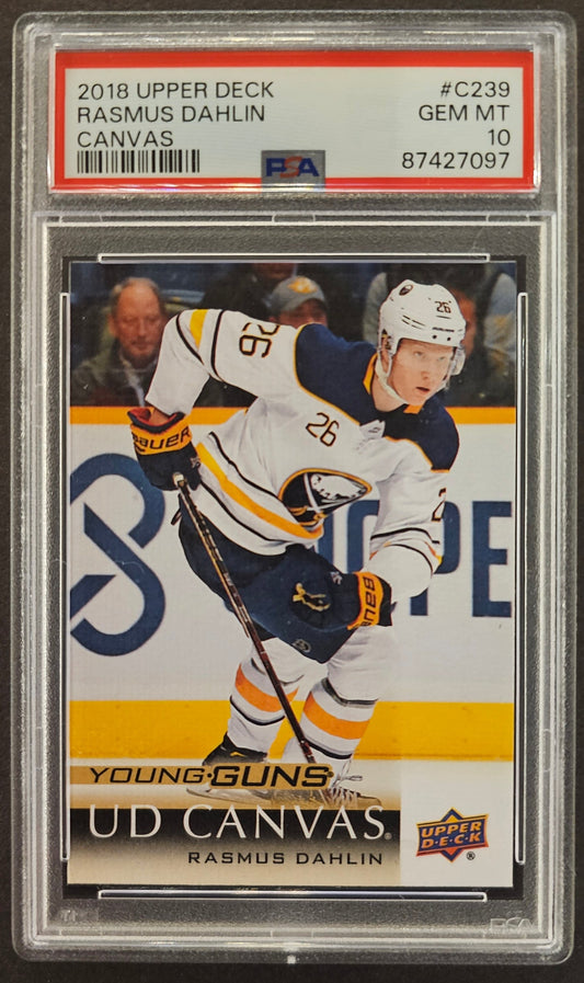 Rasmus Dahlin Young Guns Canvas Graded PSA 10 - 2018-19 Series 2