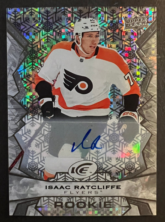 Isaac Ratcliffe White Snowflake Rookie Auto - 2022/23 Ice