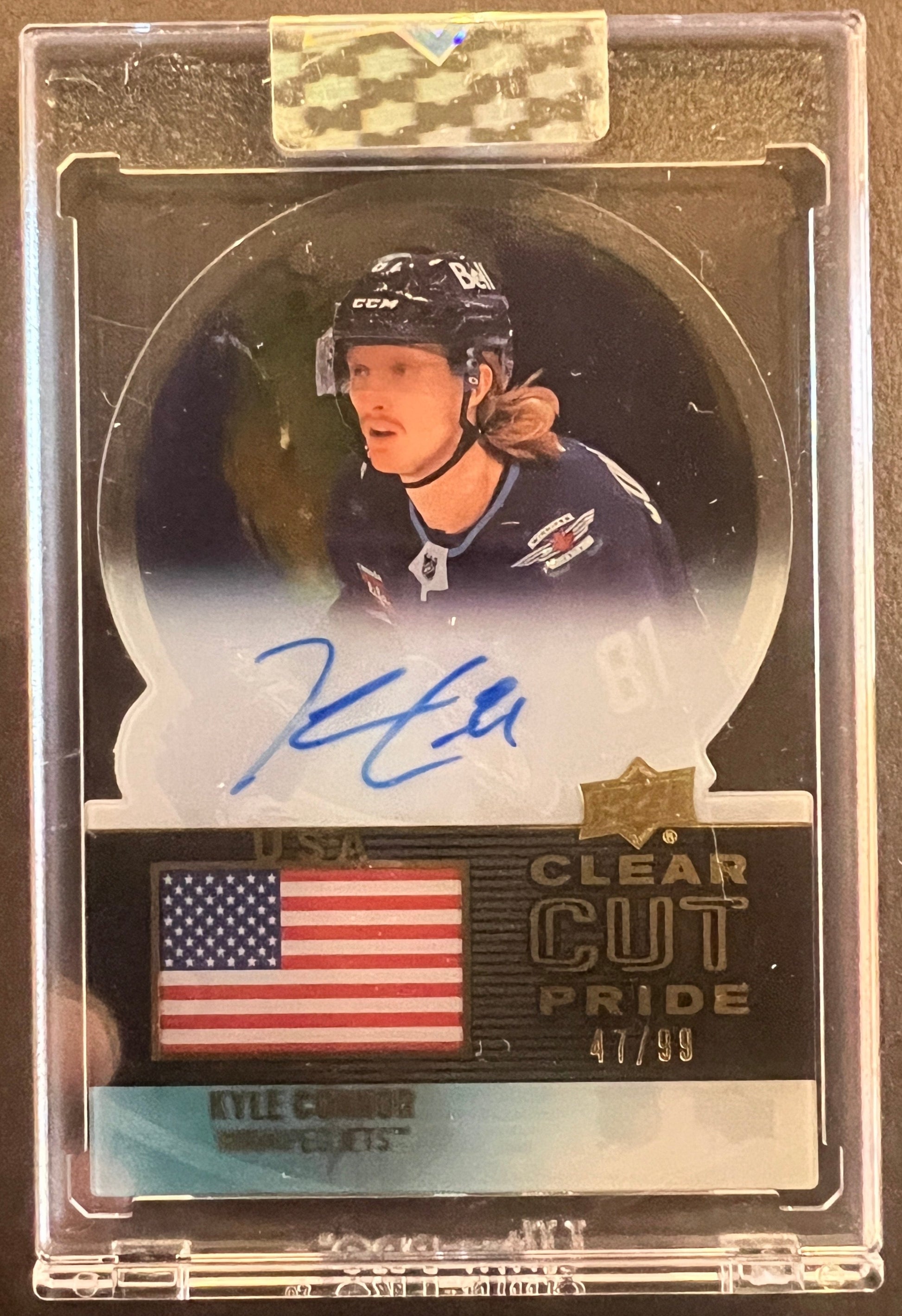 Kyle Connor Clear Cut Pride Auto 'USA' /99 - 2022/23 Clear Cut