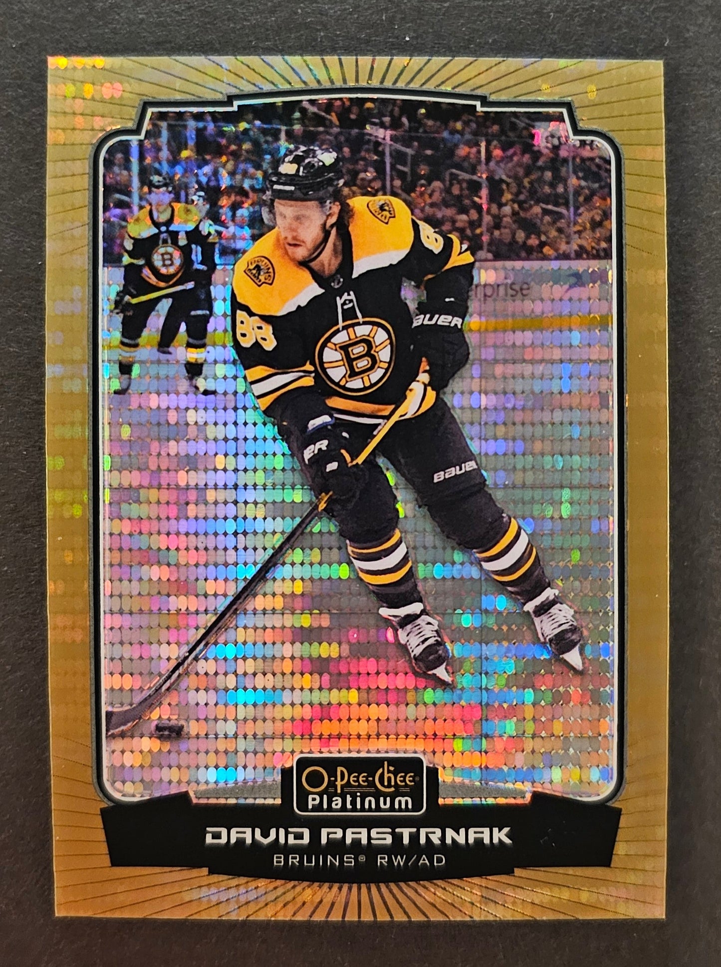 David Pastrnak #7 Seismic Gold /50 - 2022/23 O-Pee-Chee Platinum