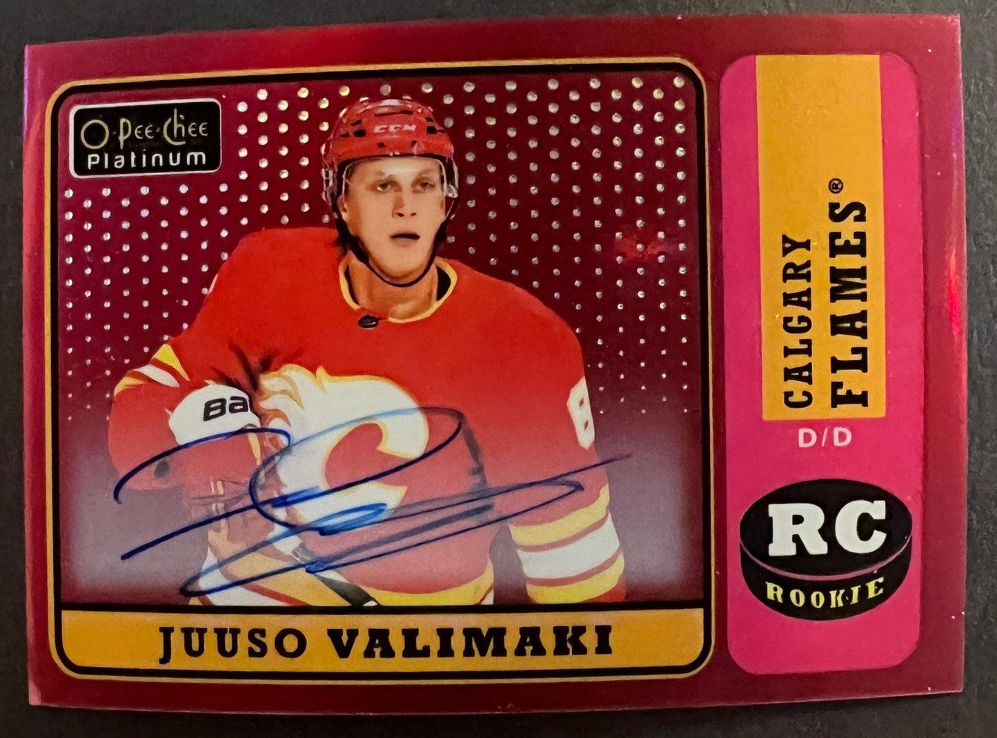 Juuso Valimaki Retro Rookie Red Rainbow Auto - 2018/19 O-Pee-Chee Platinum