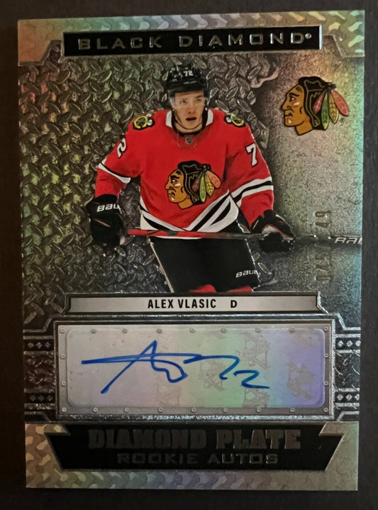 Alex Vlasic Diamond Plate Rookie Auto /149 - 2022/23 Black Diamond