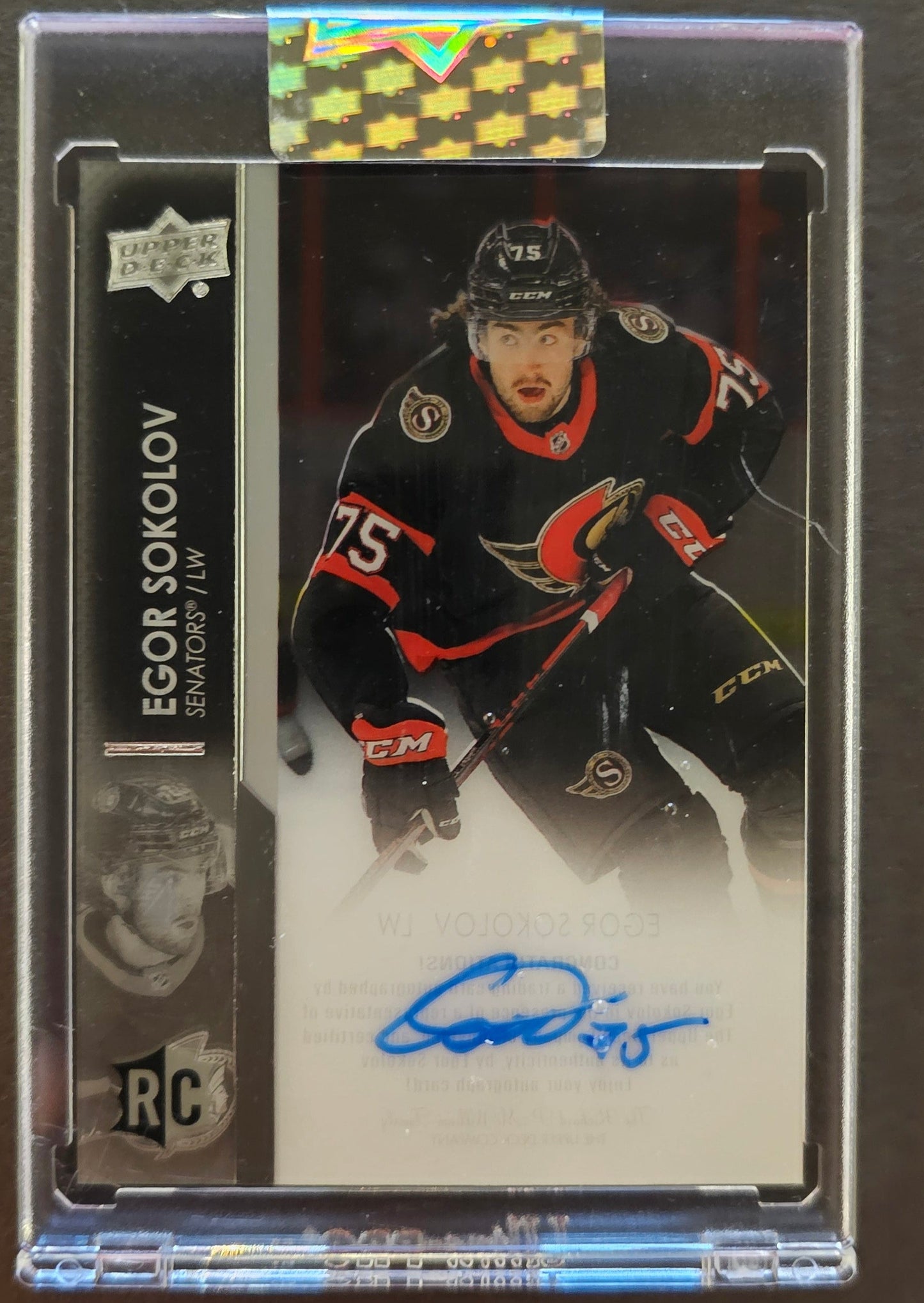 Egor Sokolov Clear Cut Rookie Auto - 2021/22 Clear Cut