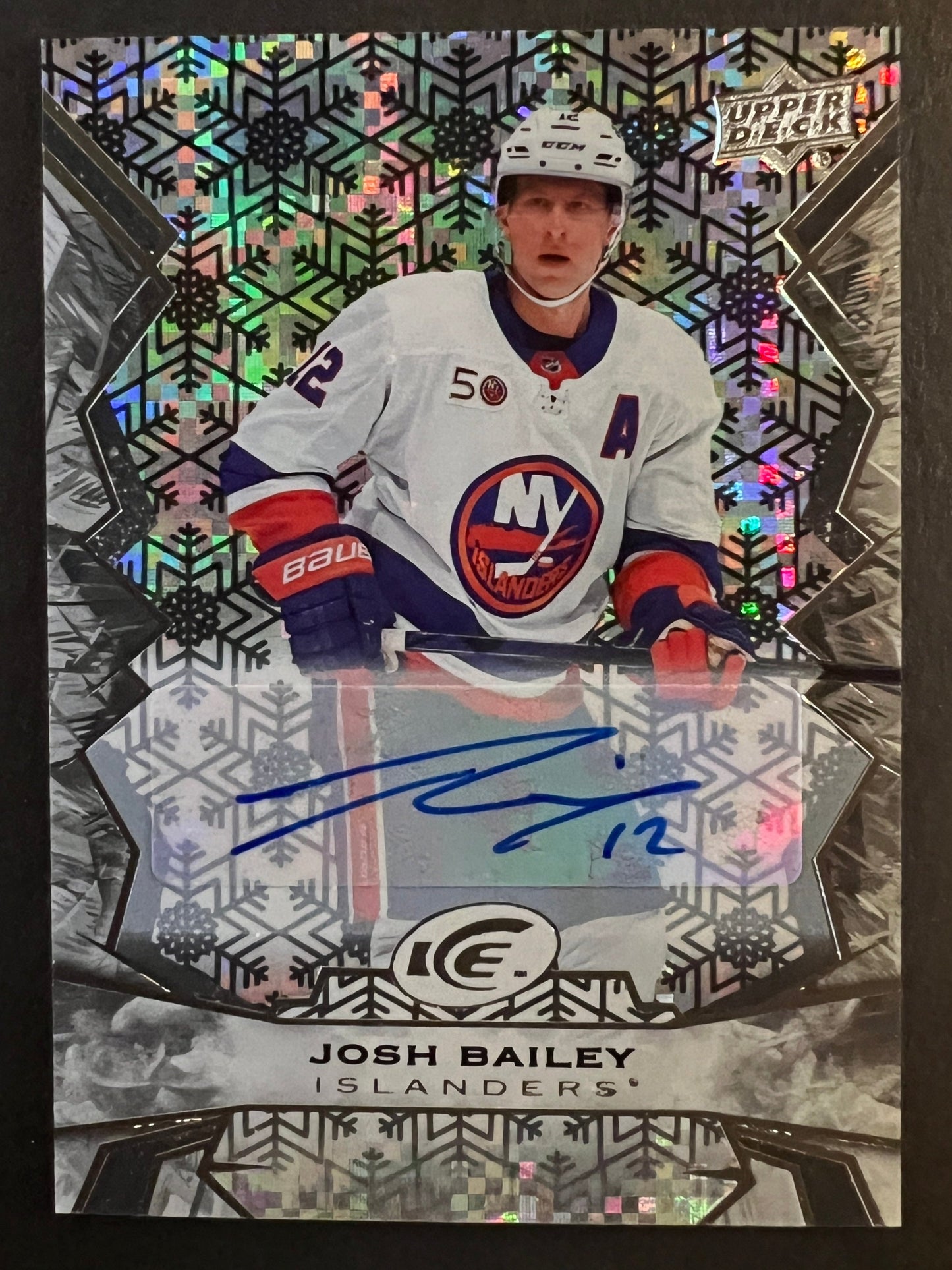 Josh Bailey White Snowflake Auto - 2022/23 Ice