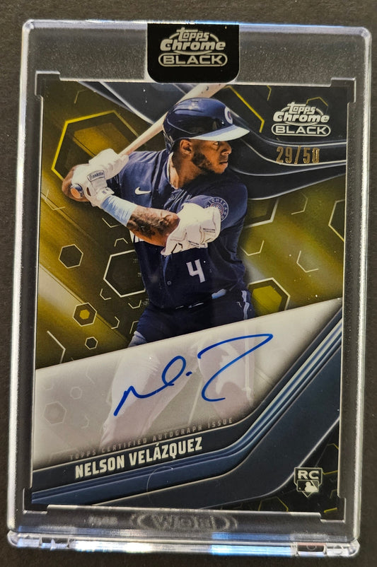 Nelson Velazquez Rookie Auto Gold Refractor /50 - 2023 Topps Chrome Black