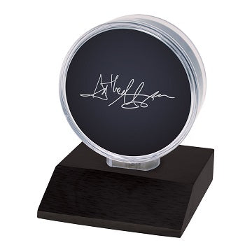 Ultra Pro Puck Display - Black Wood Base